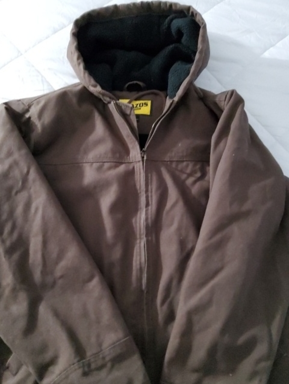 Men's Brown Hooded Field Jacket - Warm Lined Outdoor Coat